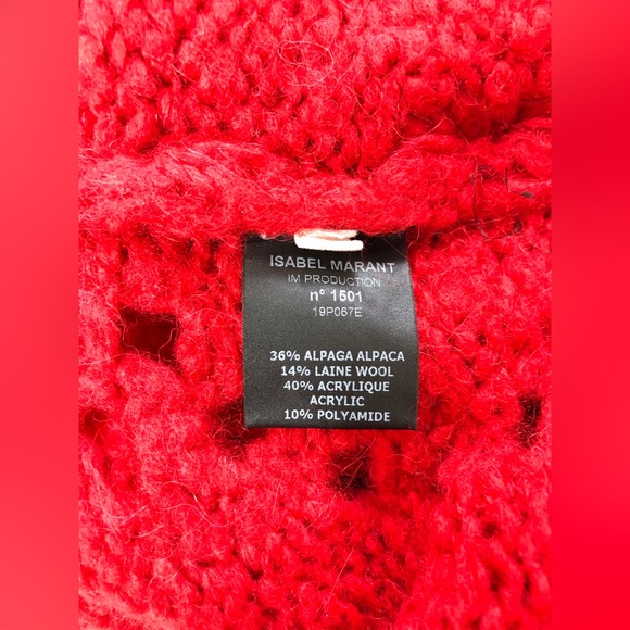 NWT Isabel Marant Etoile Red Sinead Pointelle Sweater Pullover - Picture 5 of 5